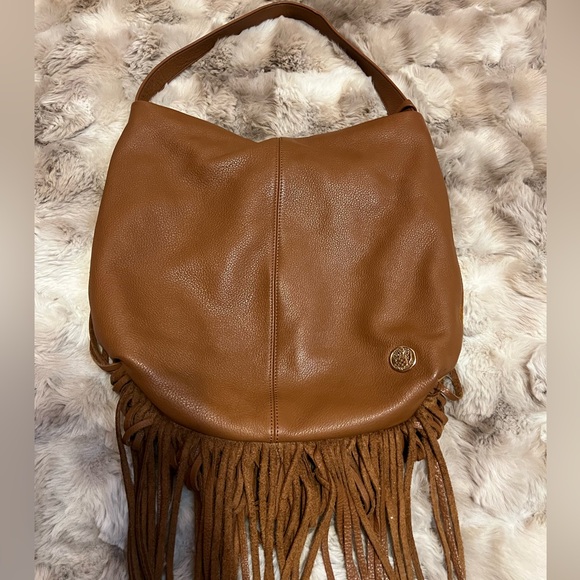 Vince Camuto Irene Fringe Hazelnut/Brown Leather Hobo - Picture 5 of 9